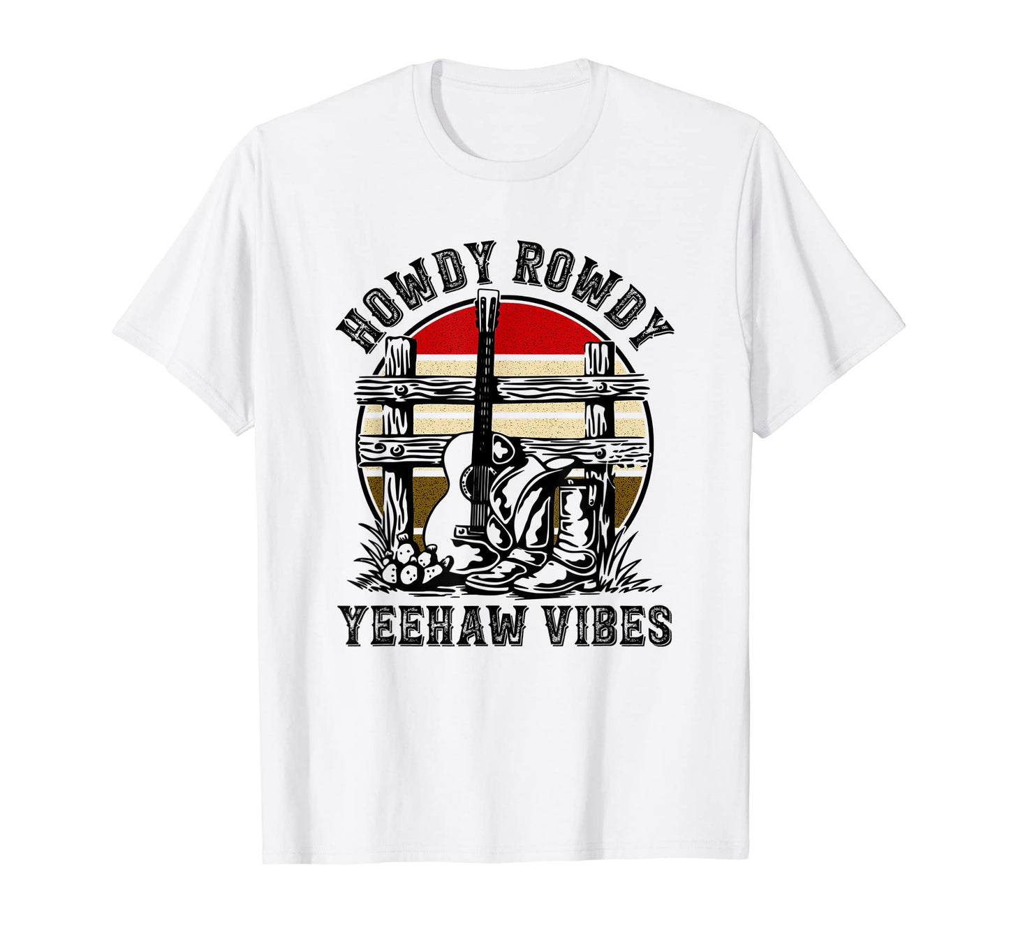 Howdy Rowdy Yeehaw Vibes Sunset T-Shirt - Trendy Graphic for Adults - T-Shirt, Sweatshirt, Hoodie