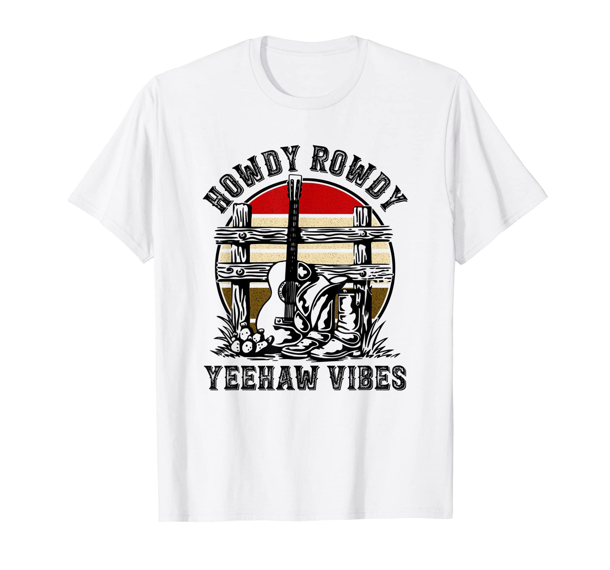 Howdy Rowdy Yeehaw Vibes Sunset T-Shirt - Trendy Graphic for Adults - T-Shirt, Sweatshirt, Hoodie