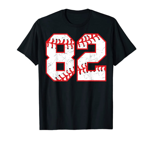 82 Birthday Baseball Theme Bday Party T-Shirt - Minimalist Print Unisex - T-Shirt, Sweatshirt, Hoodie