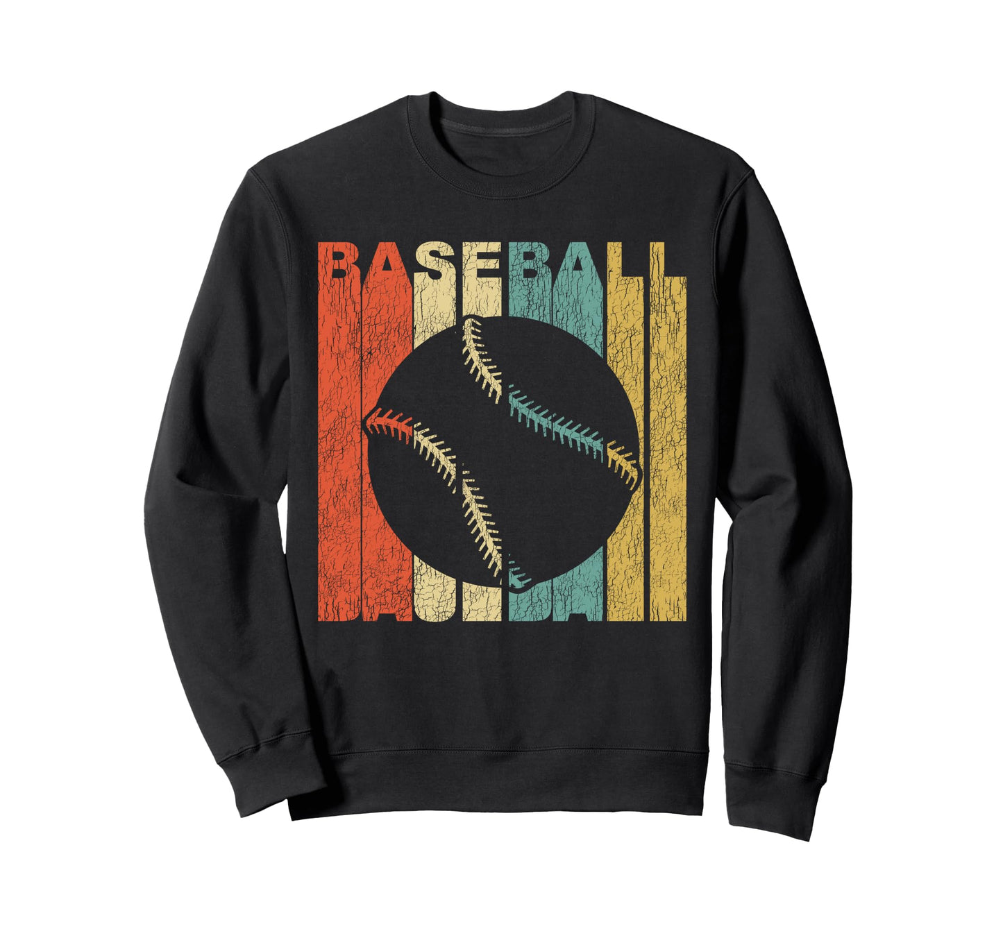 Baseball Distressed Sports Sweatshirt - Novelty Apparel for Adults - T-Shirt, Sweatshirt, Hoodie