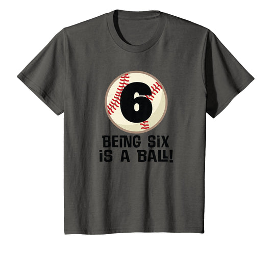 6Th Birthday Baseball Sports 6 T-Shirt - Fun Novelty Design for Adults - T-Shirt, Sweatshirt, Hoodie