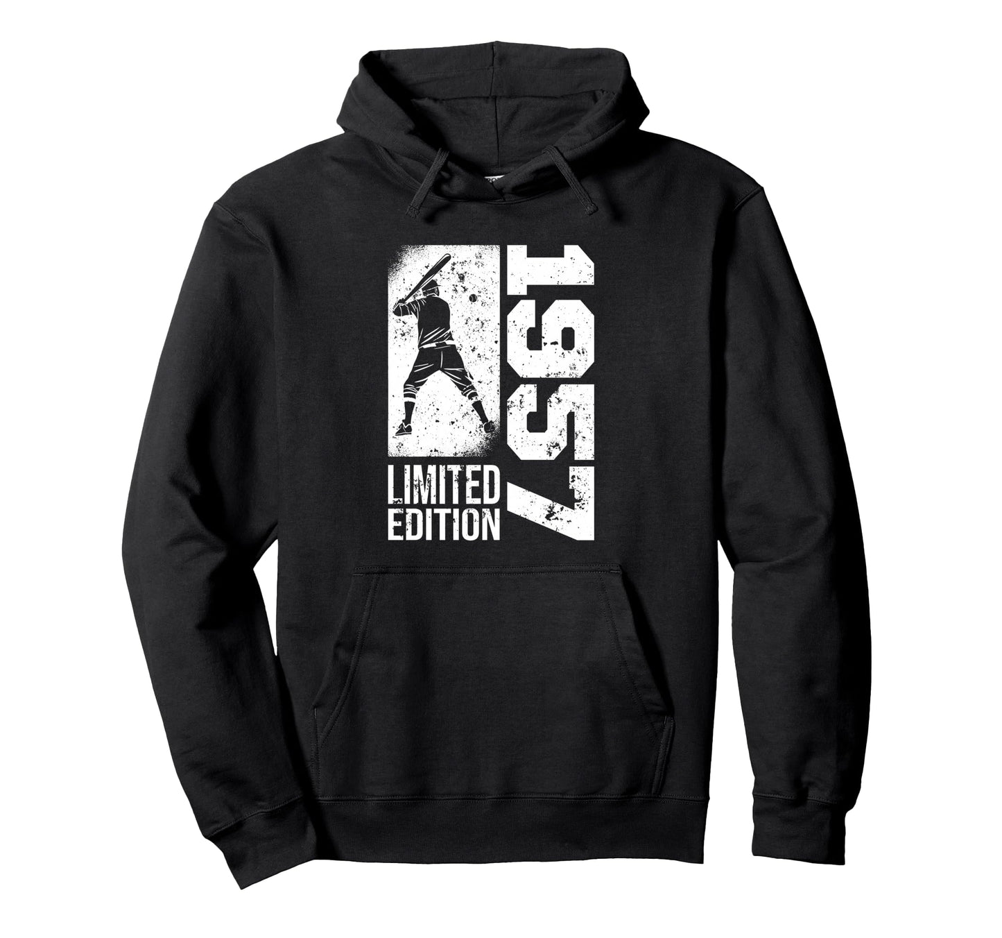Baseball Player Born 1957 Birthday Baseball Hoodie - Unique Graphic Unisex - T-Shirt, Sweatshirt, Hoodie