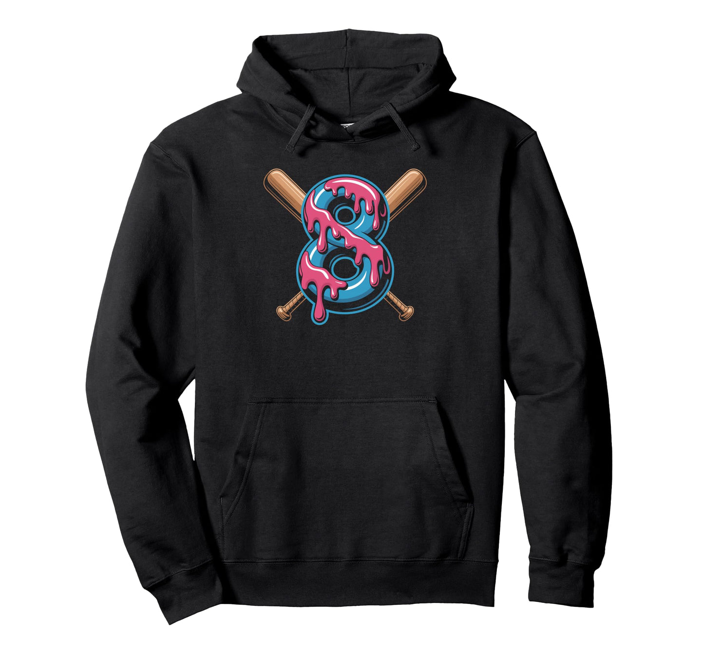 Eighth Birthday Baseball Vibes Number Hoodie - Minimalist Print for Adults - T-Shirt, Sweatshirt, Hoodie