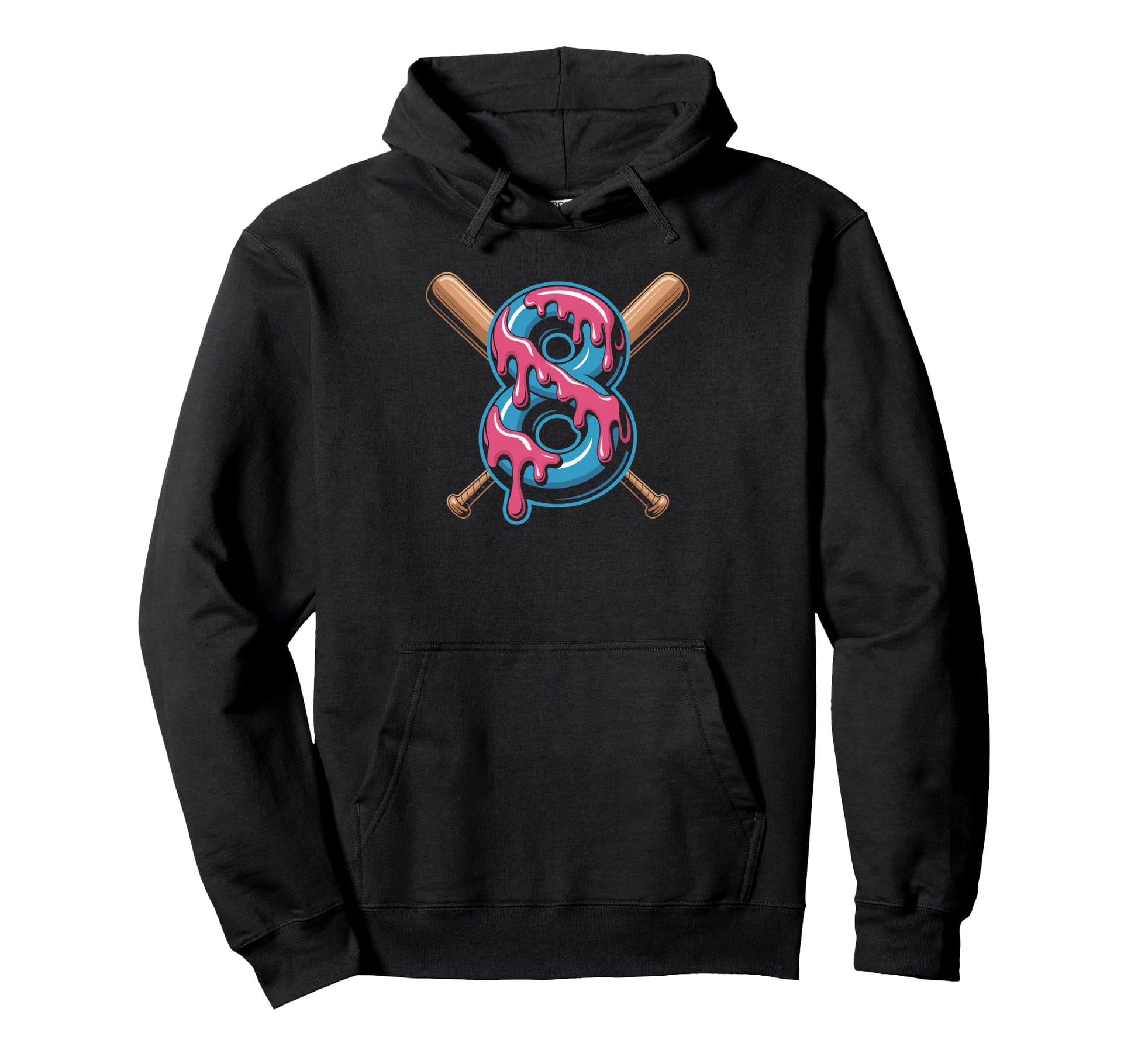 Eighth Birthday Baseball Vibes Number Hoodie - Minimalist Print for Adults - T-Shirt, Sweatshirt, Hoodie