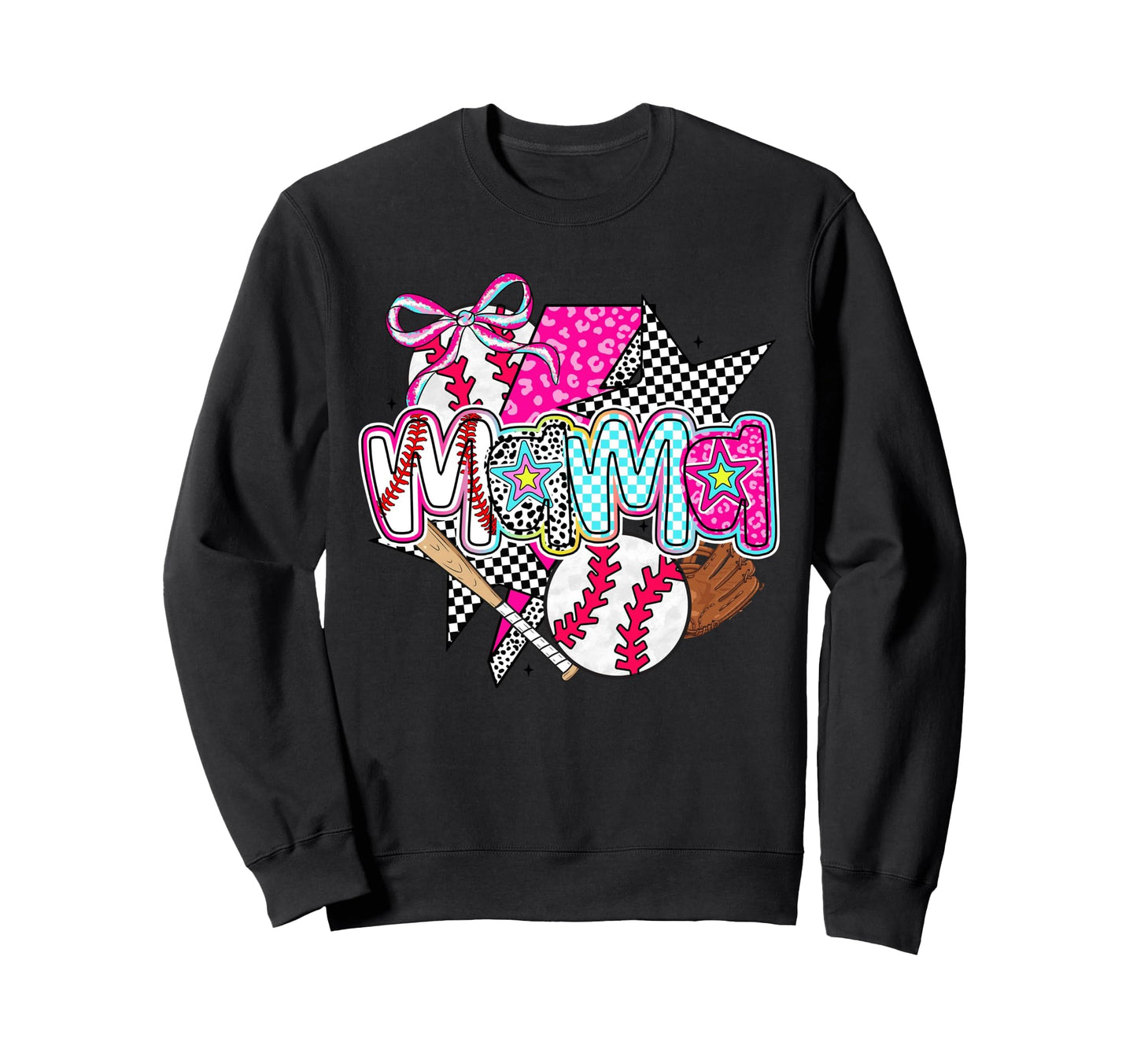 Baseball Mama Coquette Bow Game Sweatshirt - Aesthetic Graphic Men Women - T-Shirt, Sweatshirt, Hoodie
