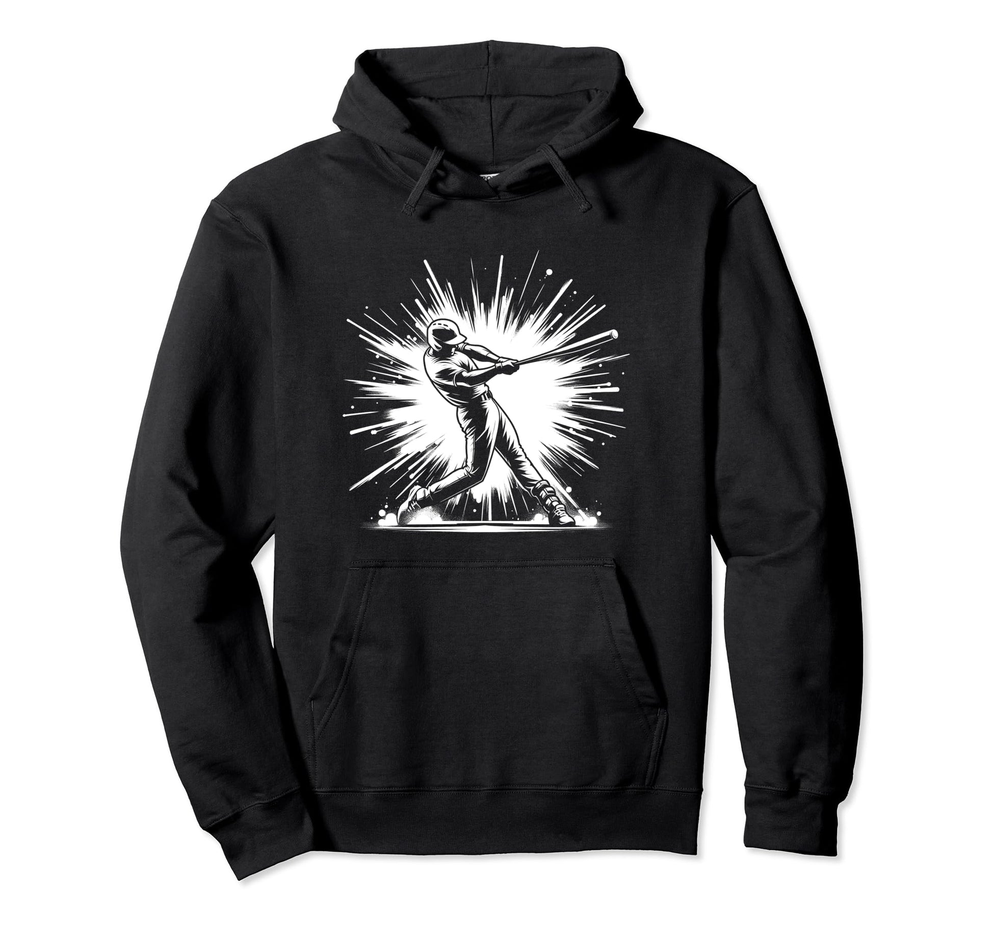 Silhouette Baseball Player Hitting Hoodie - Casual Everyday Wear Unisex - T-Shirt, Sweatshirt, Hoodie