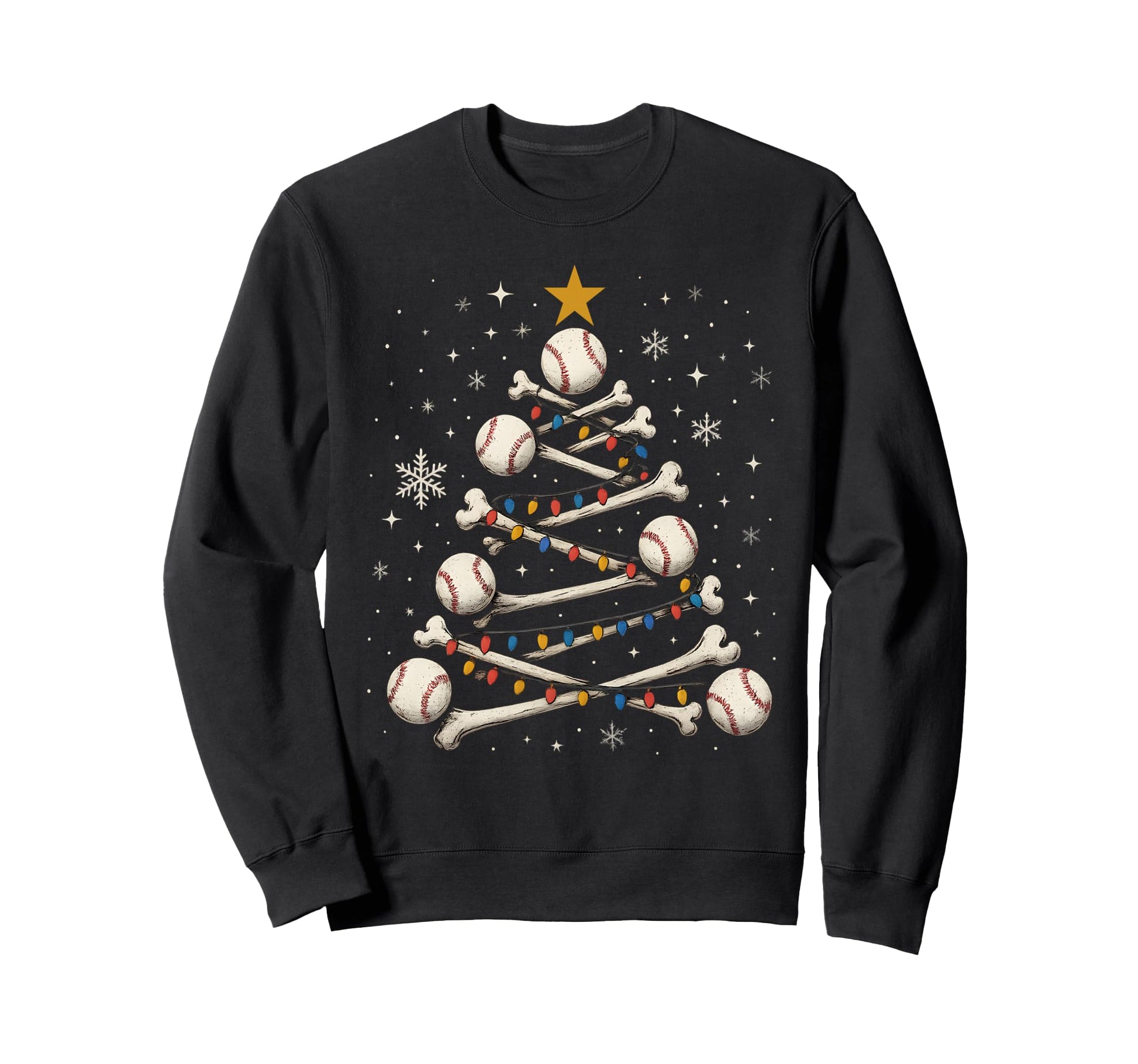 Baseball Tree Skeleton Bones Sweatshirt - Minimalist Print for Adults - T-Shirt, Sweatshirt, Hoodie
