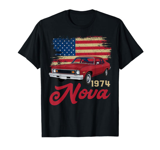 1974 74 Nova Silhouette Muscle Car T-Shirt - Minimalist Print Unisex - T-Shirt, Sweatshirt, Hoodie