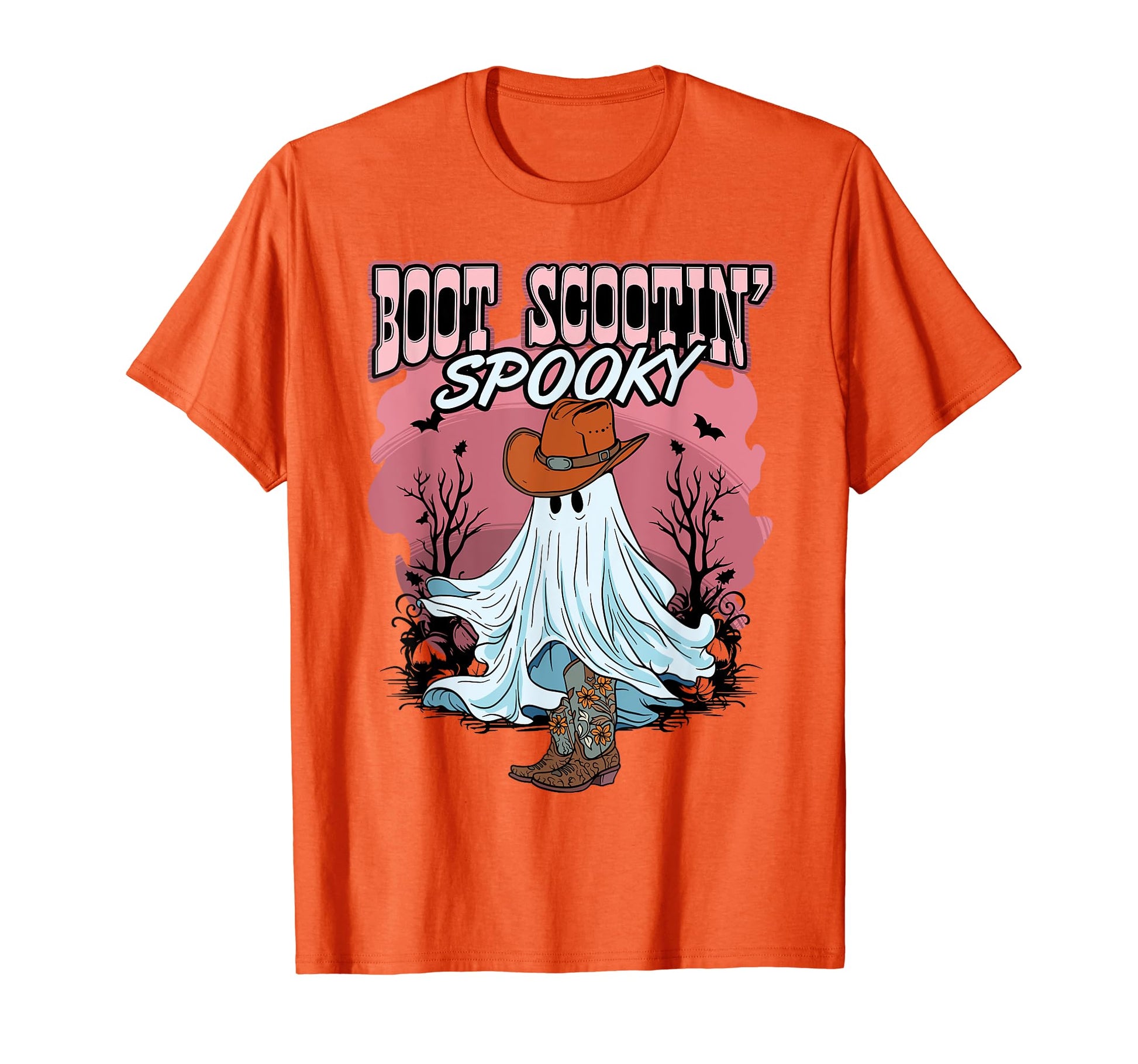 Halloween Ghost Western Funny Boot T-Shirt - Novelty Apparel for Adults - T-Shirt, Sweatshirt, Hoodie