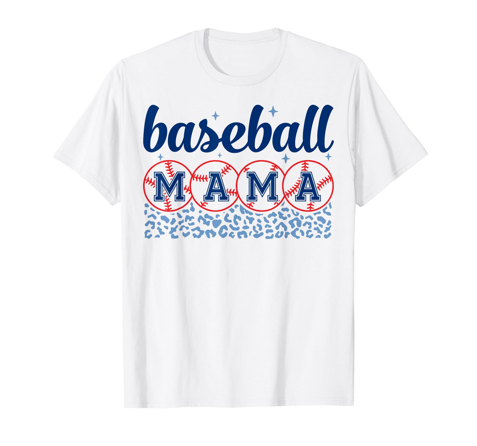 Baseball Mama Mom Leopard Mothers Day T-Shirt - Minimalist Print for Adults - T-Shirt, Sweatshirt, Hoodie