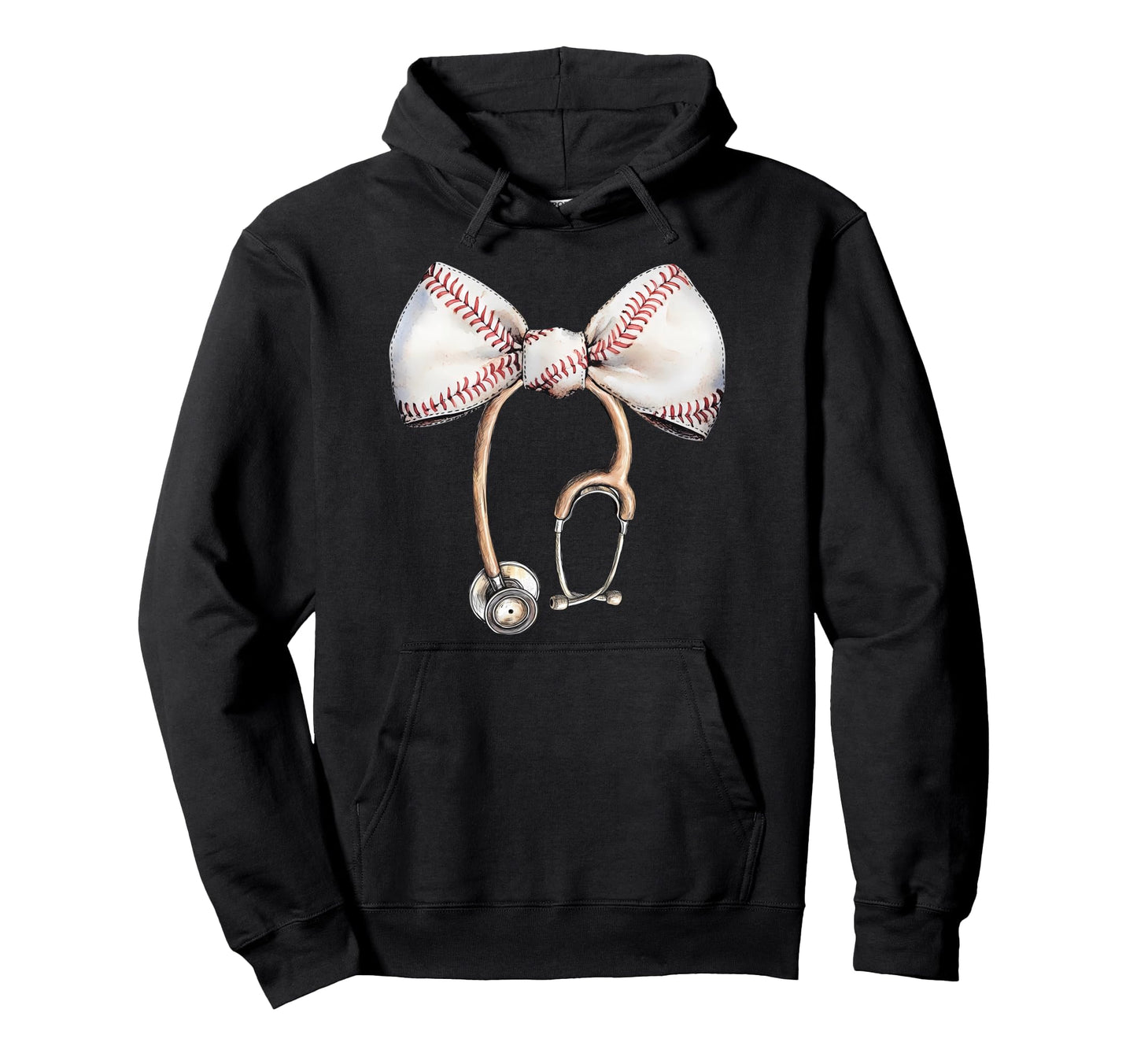 Coquette Bow Stethoscope Baseball Nurse Hoodie - Novelty Apparel Men Women - T-Shirt, Sweatshirt, Hoodie