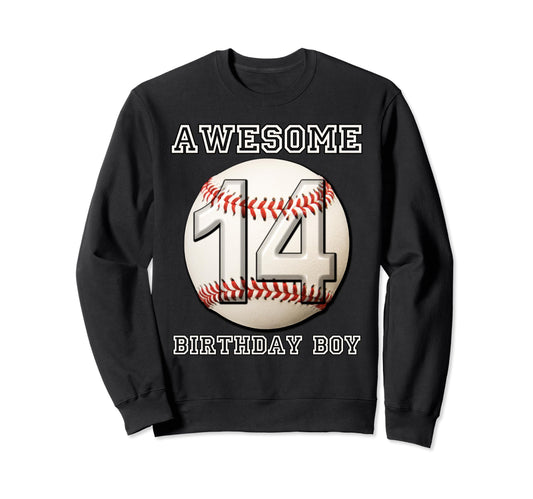 14 Years Old Baseball Themed 14Th Sweatshirt - Trendy Graphic for Adults - T-Shirt, Sweatshirt, Hoodie