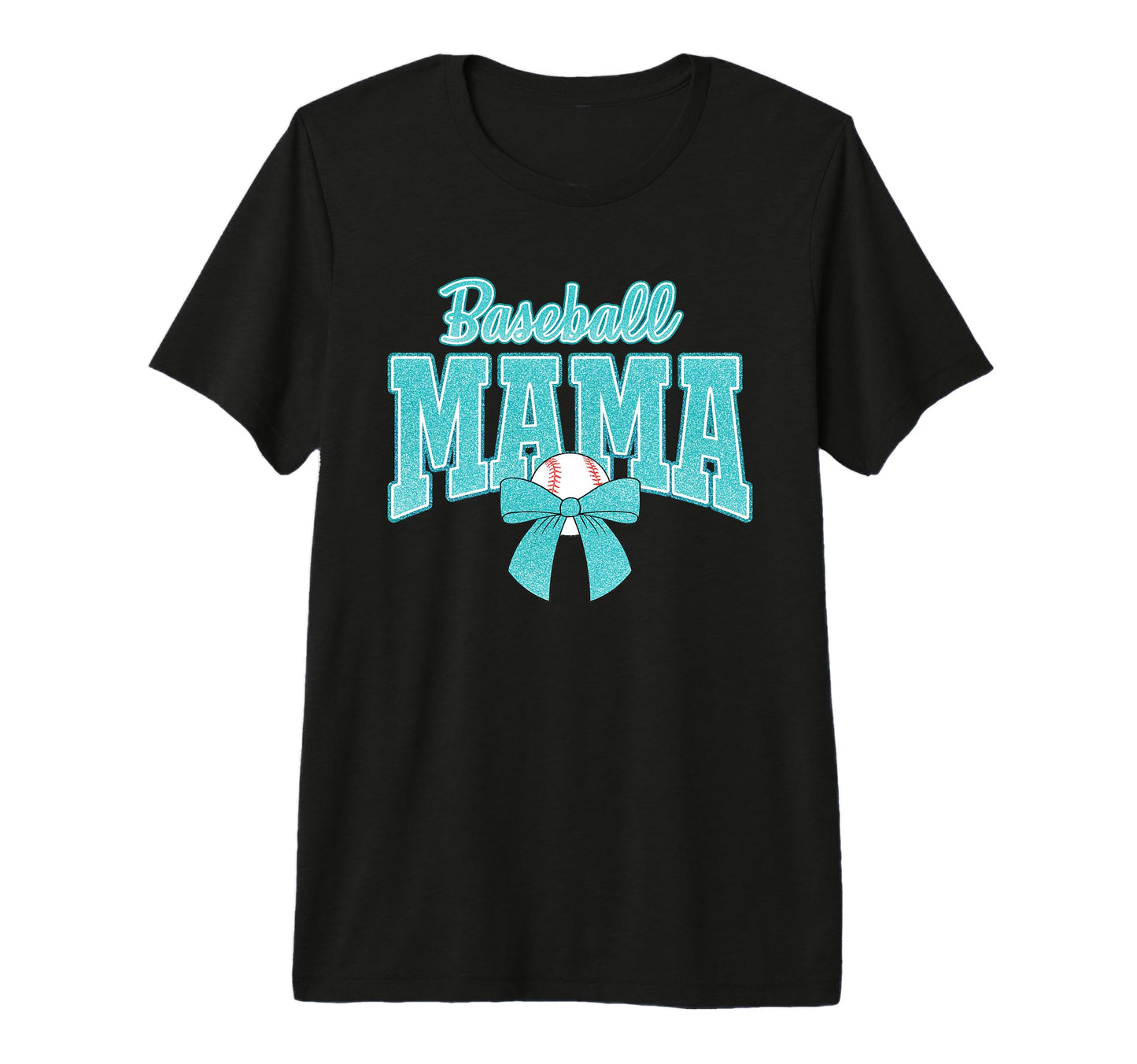 Baseball Mama Sports Bow Ball Game T-Shirt - Casual Everyday Wear Unisex - T-Shirt, Sweatshirt, Hoodie