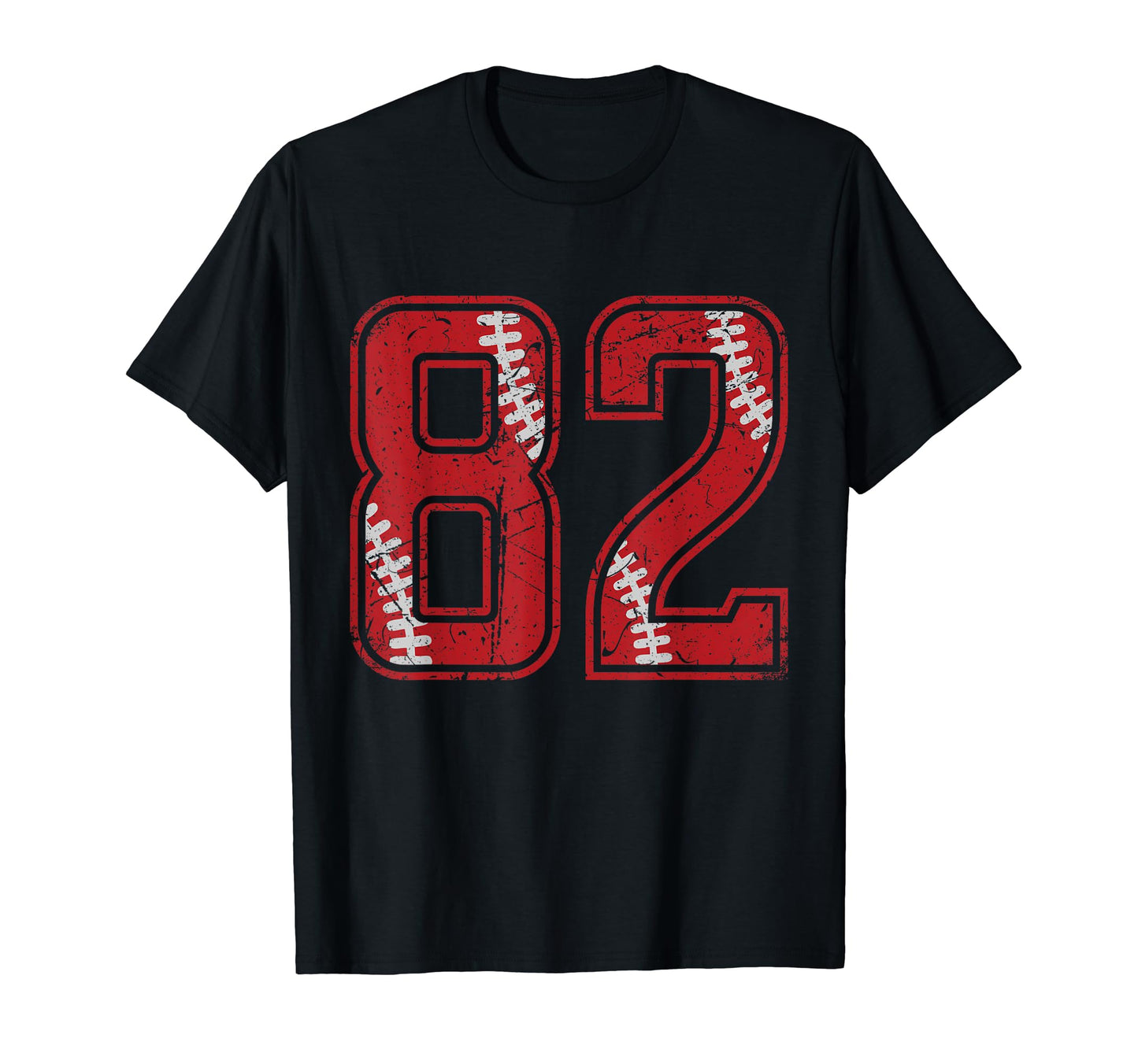 Number 82 Distressed Baseball Jersey T-Shirt - Unique Graphic Men Women - T-Shirt, Sweatshirt, Hoodie