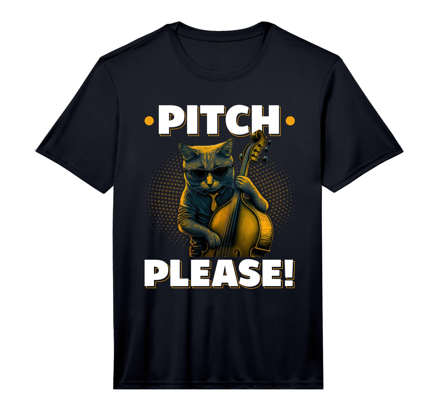 Mens Upright Bass Pitch Please Cat T-Shirt - Streetwear Style for Adults - T-Shirt, Sweatshirt, Hoodie