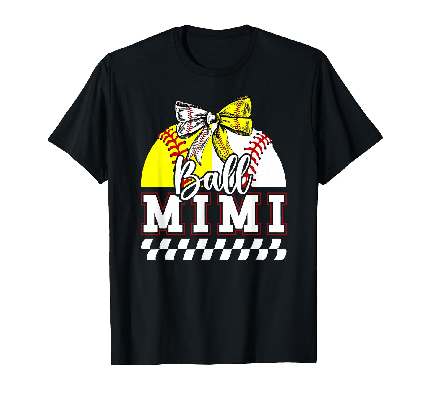 Ball Mimi Grandma Coquette Baseball T-Shirt - Minimalist Print Men Women - T-Shirt, Sweatshirt, Hoodie