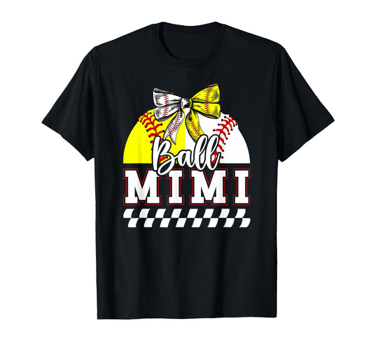 Ball Mimi Grandma Coquette Baseball T-Shirt - Minimalist Print Men Women - T-Shirt, Sweatshirt, Hoodie