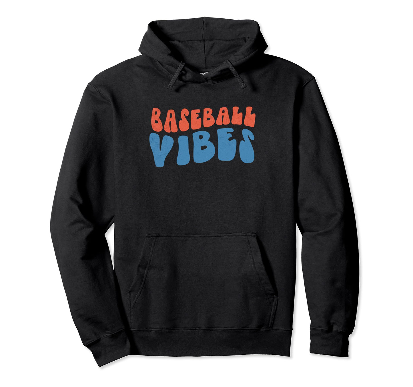 Baseball Vibes Groovy Baseball Hoodie - Fun Novelty Design for Adults - T-Shirt, Sweatshirt, Hoodie