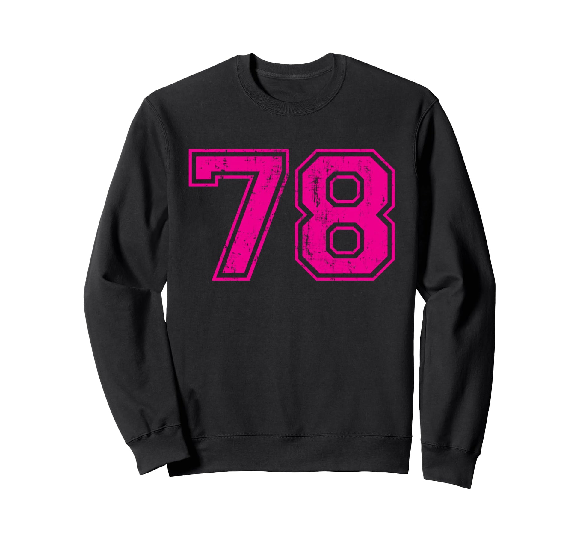 Number 78 Varsity Distressed Sweatshirt - Streetwear Style for Adults - T-Shirt, Sweatshirt, Hoodie