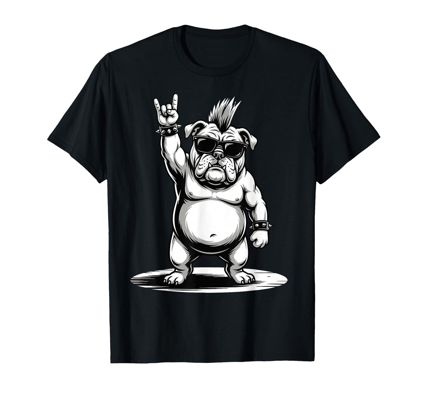 Funny Bulldog Loving Rock And Roll T-Shirt - Trendy Graphic for Adults - T-Shirt, Sweatshirt, Hoodie