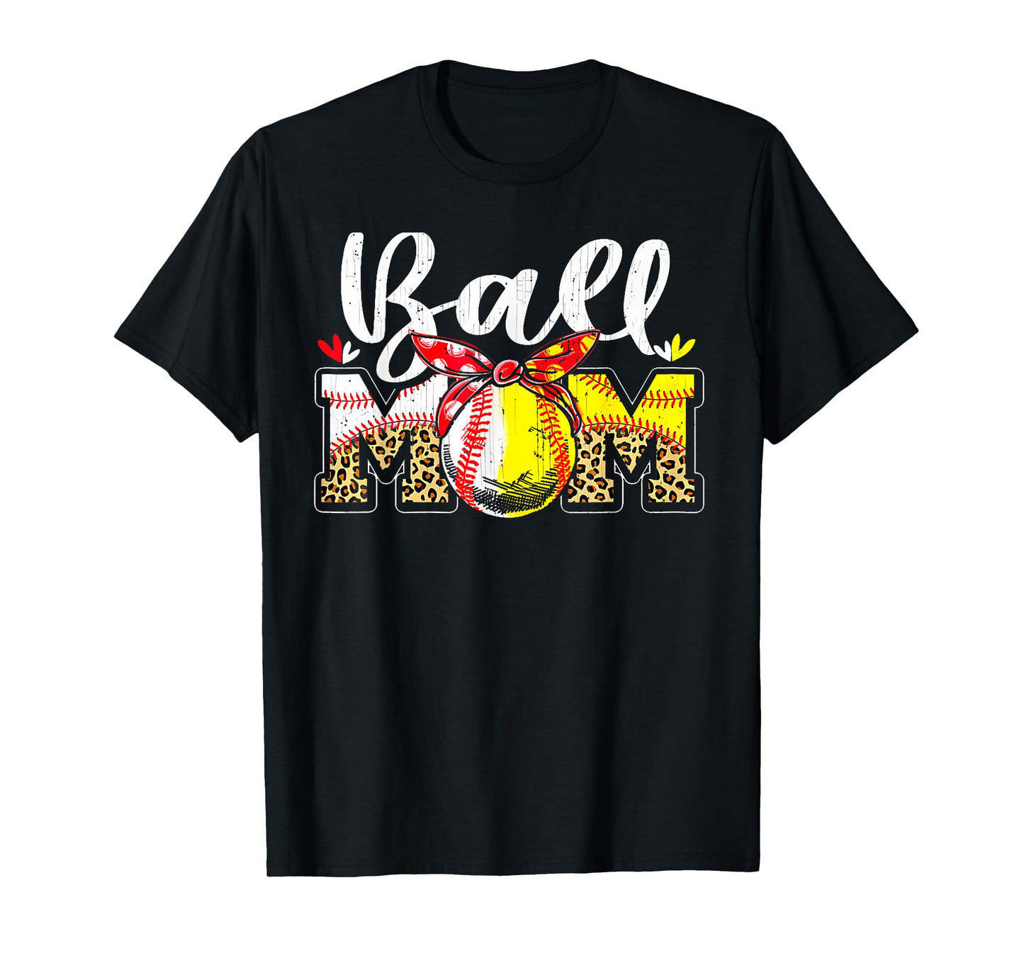 Ball Mom Leopard Mom Baseball Mothers Day T-Shirt - Custom Art Print Unisex - T-Shirt, Sweatshirt, Hoodie