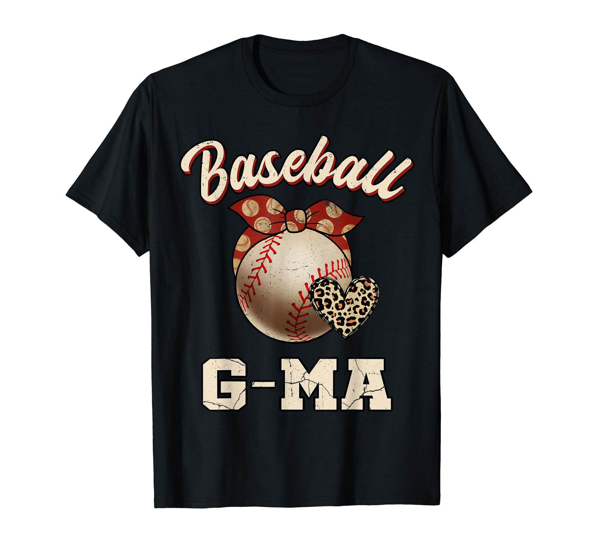 Baseball G Ma Bandana Leopard Heart T-Shirt - Minimalist Print for Adults - T-Shirt, Sweatshirt, Hoodie