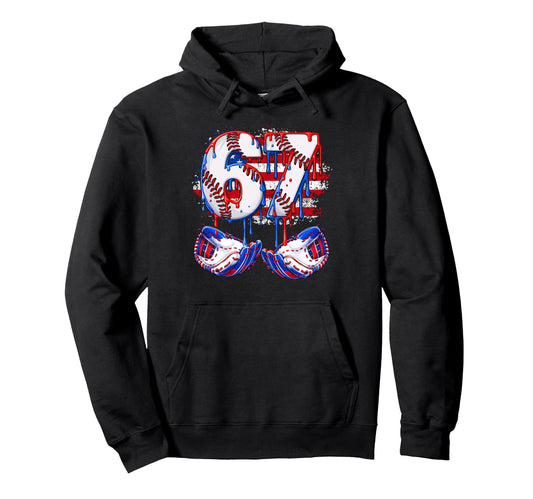 4Th July 67 Meme Six Seven Baseball Hoodie - Fun Novelty Design Unisex - T-Shirt, Sweatshirt, Hoodie