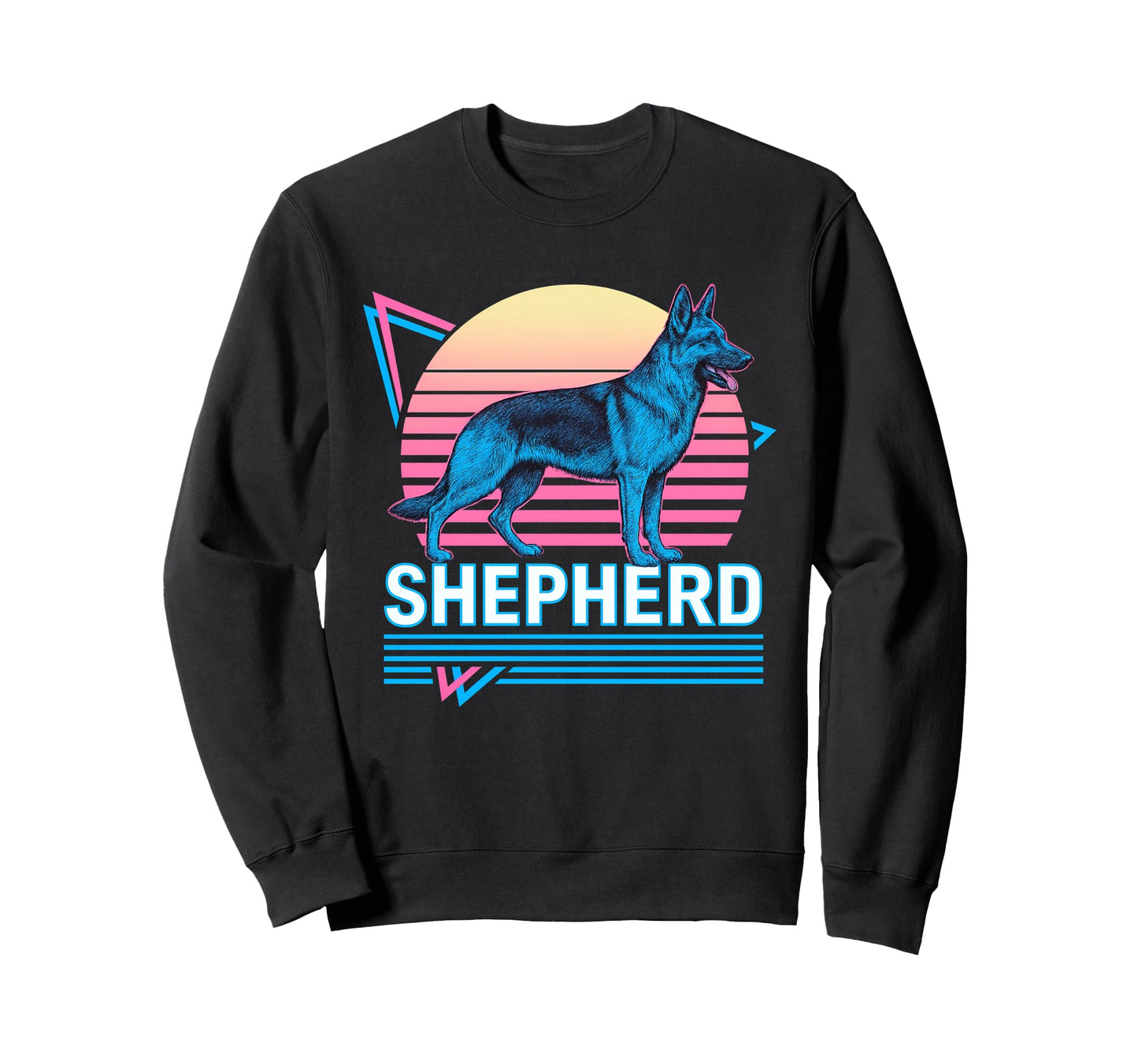 German Shepherd Synthwave Sweatshirt - Streetwear Style Men Women - T-Shirt, Sweatshirt, Hoodie