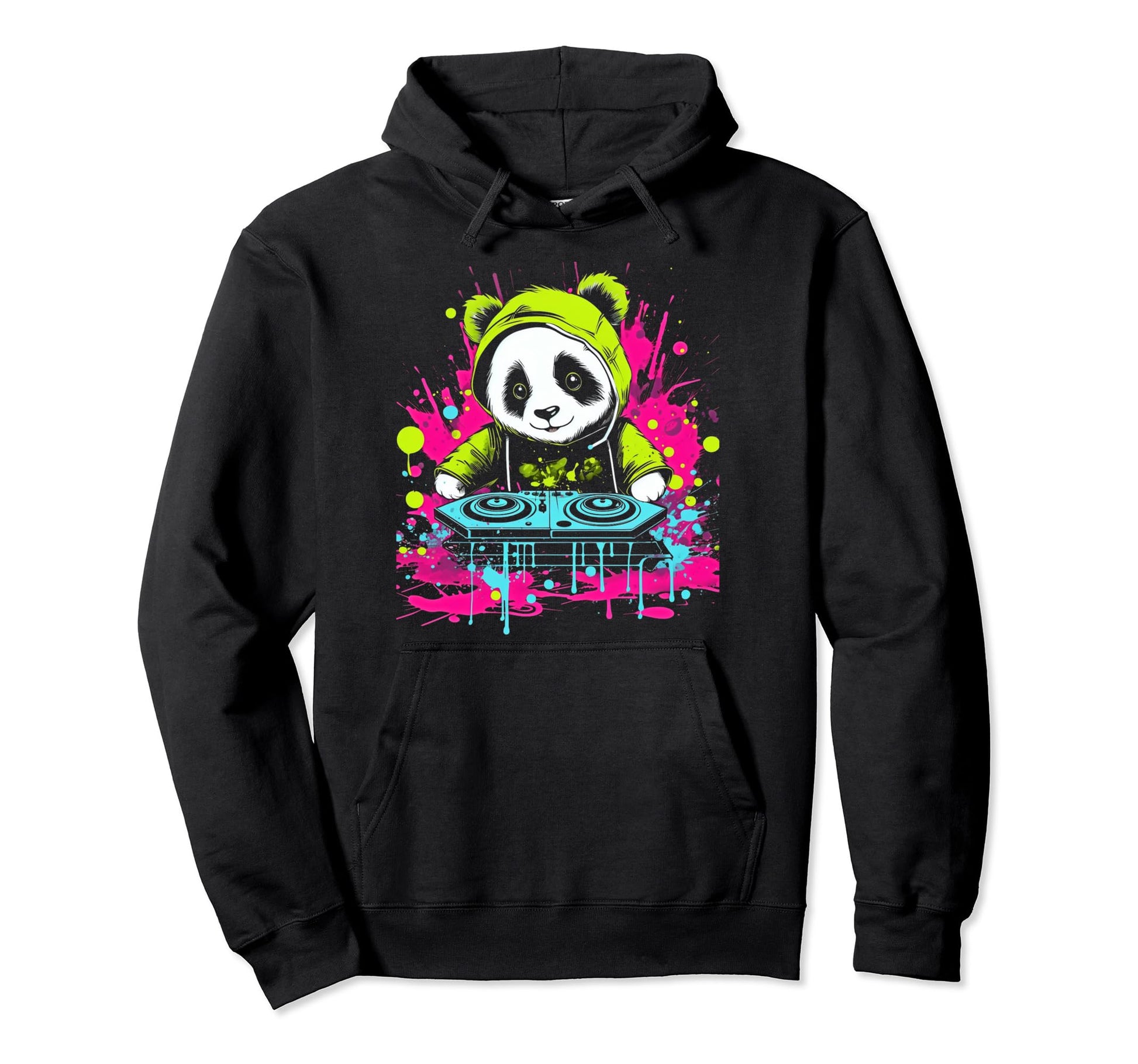 Kawaii Panda Dj Japanese Edm Y2K Hoodie - Streetwear Style Men Women - T-Shirt, Sweatshirt, Hoodie