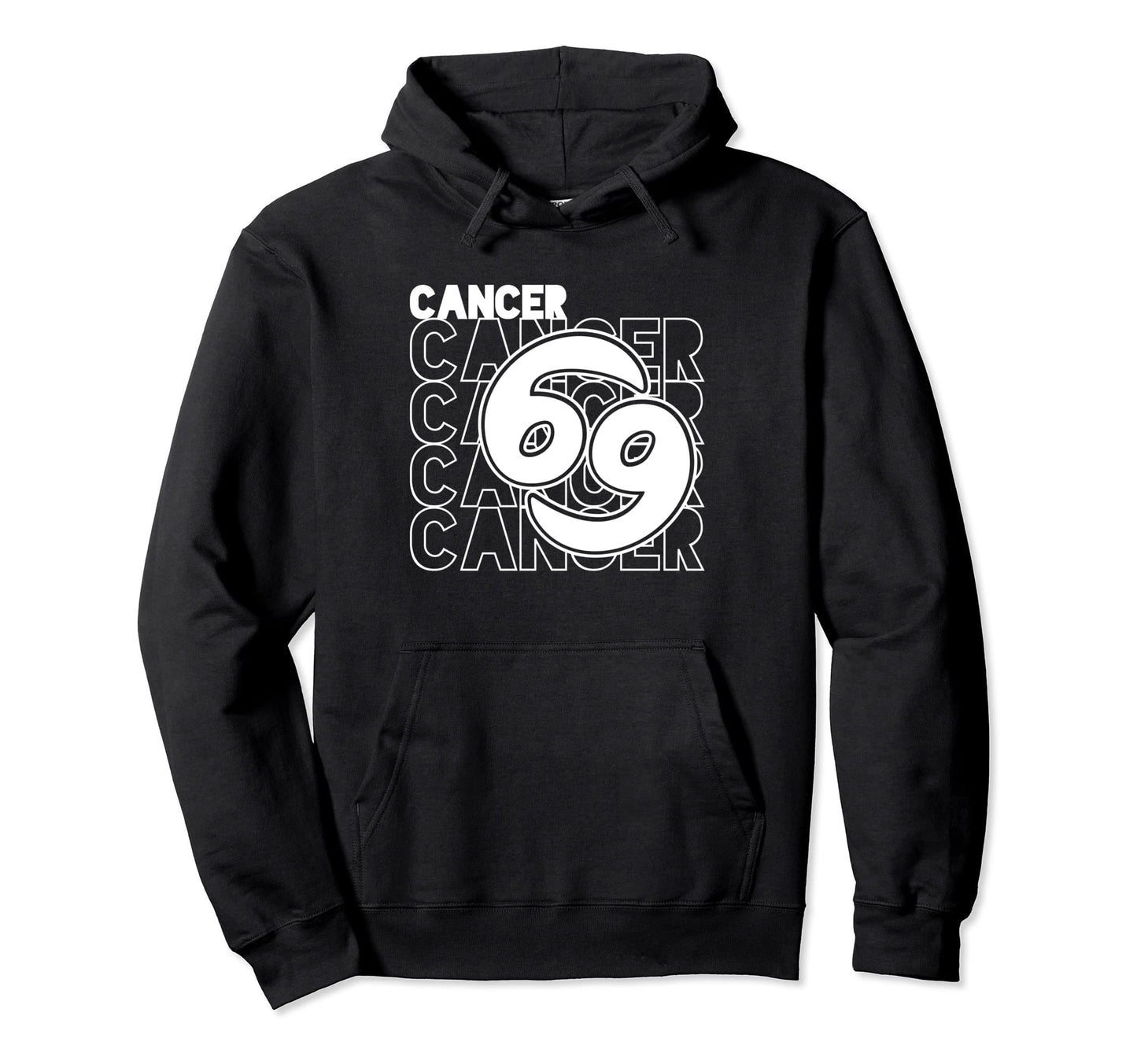 Cancer Zodiac Typography Astrology Hoodie - Novelty Apparel Unisex - T-Shirt, Sweatshirt, Hoodie