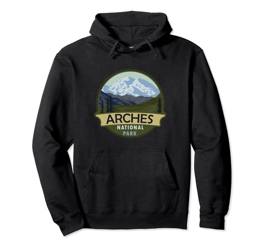 Arches National Park Mountain Hiking Hoodie - Trendy Graphic Unisex - T-Shirt, Sweatshirt, Hoodie