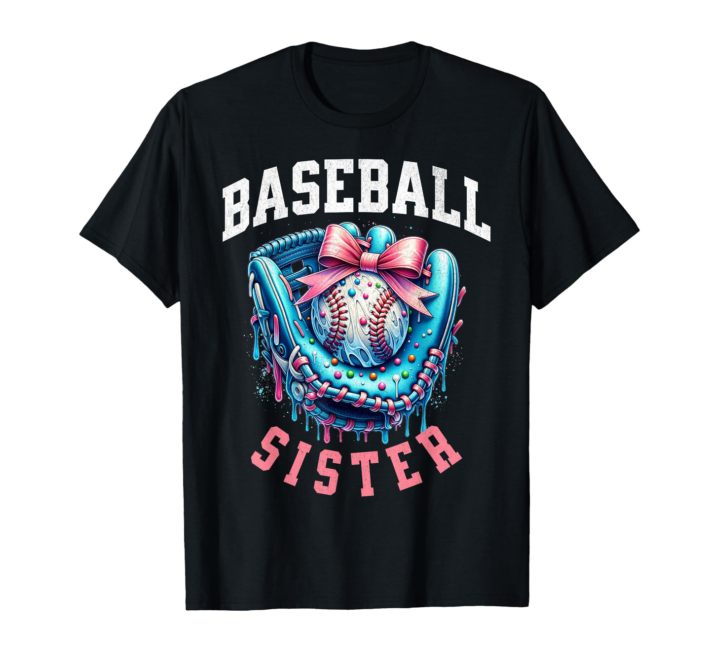 Baseball Sister Coquette Bow Biggest Fan T-Shirt - Custom Art Print Unisex - T-Shirt, Sweatshirt, Hoodie