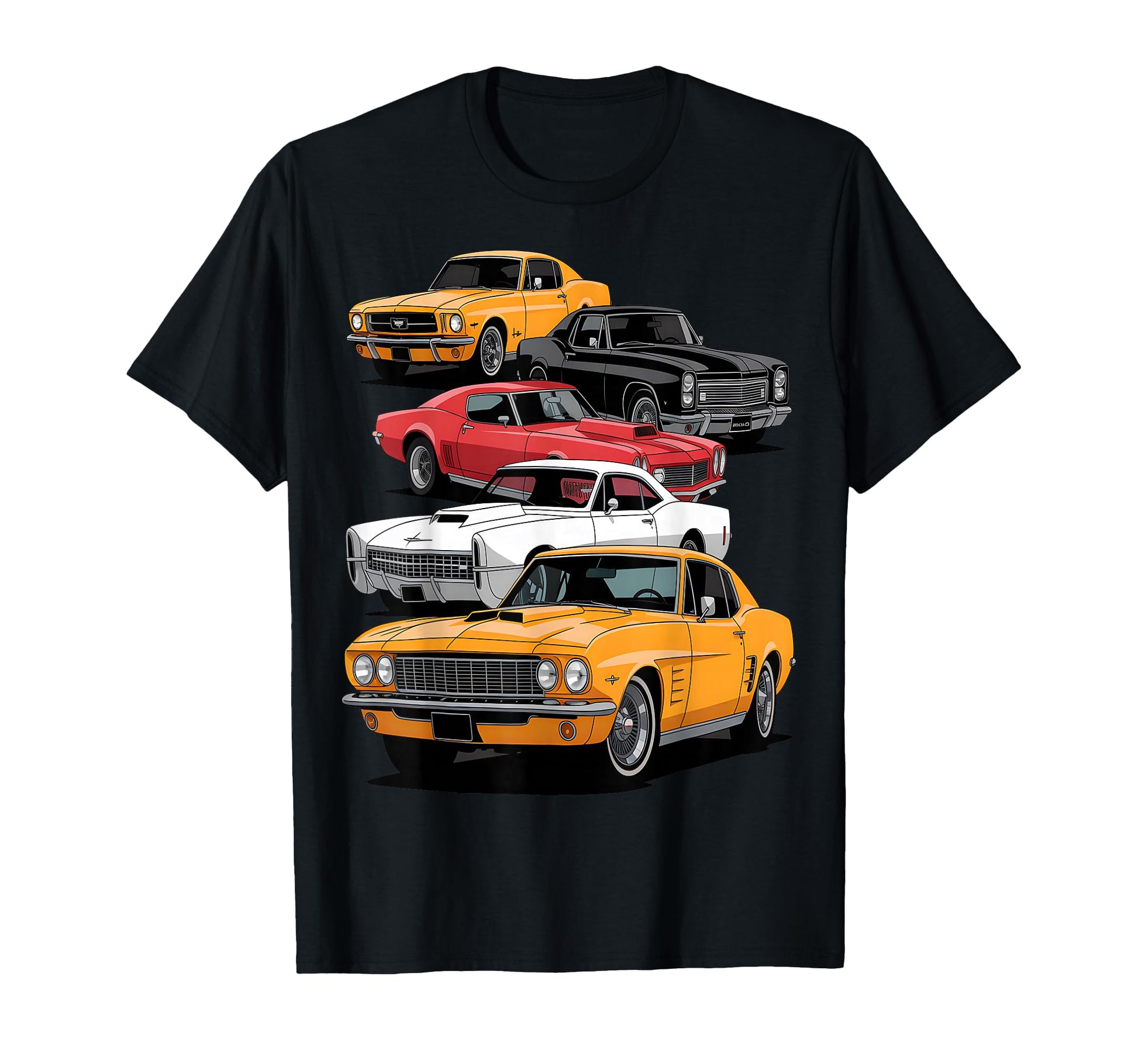 Muscle Car Lineup Car T-Shirt - Aesthetic Graphic for Adults - T-Shirt, Sweatshirt, Hoodie