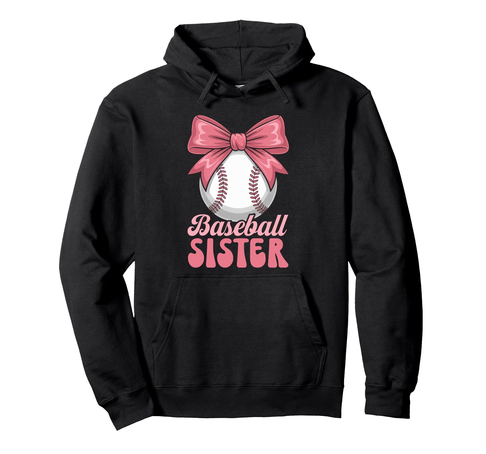 Baseball Sister Coquette Bow Biggest Hoodie - Novelty Apparel for Adults - T-Shirt, Sweatshirt, Hoodie