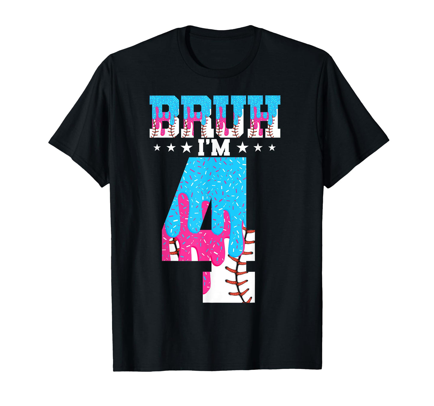 Bruh 4Th Birthday Baseball Ice Cream T-Shirt - Streetwear Style for Adults - T-Shirt, Sweatshirt, Hoodie