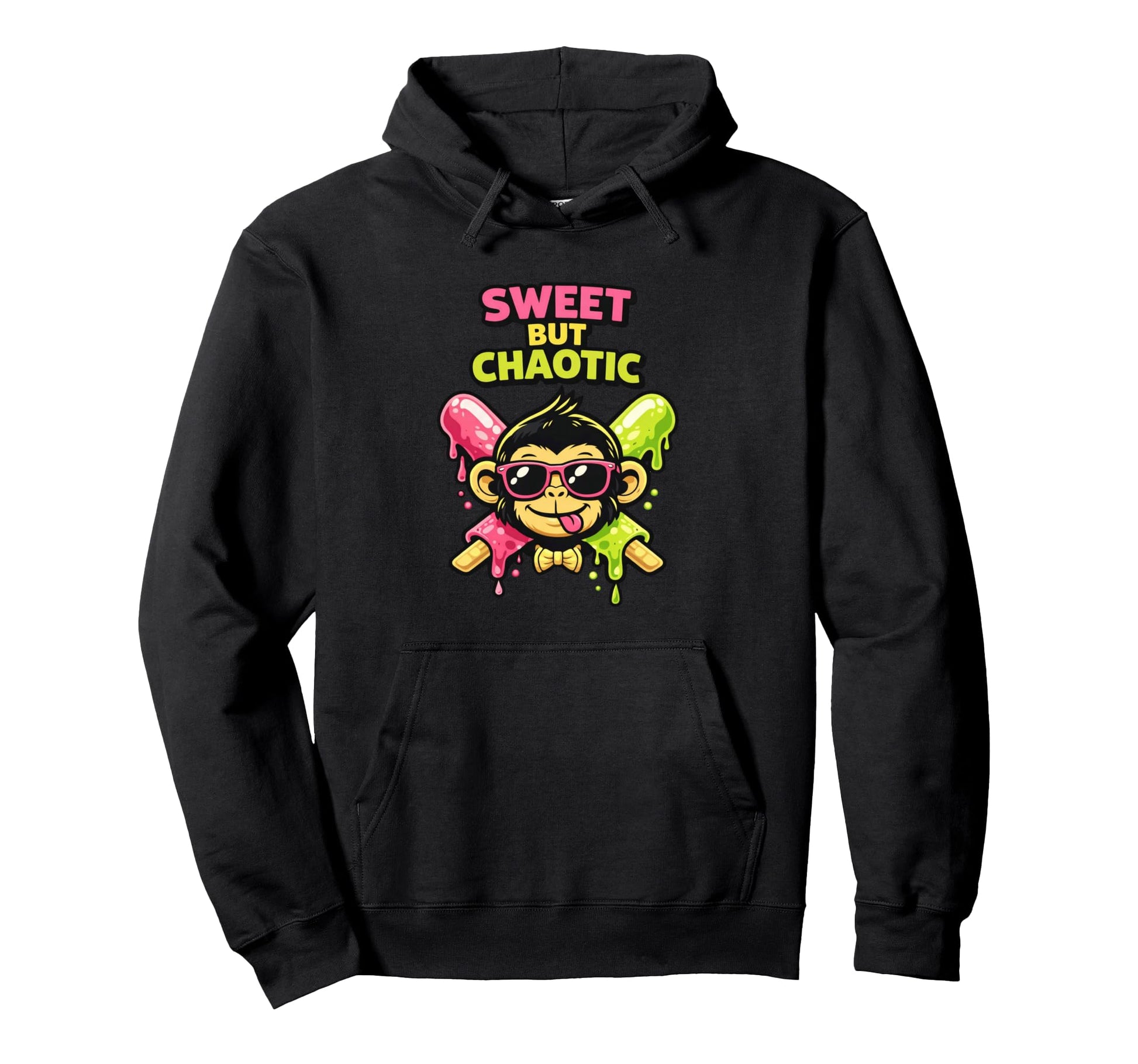 Sweet But Chaotic Baseball Monkeys Hoodie - Streetwear Style for Adults - T-Shirt, Sweatshirt, Hoodie