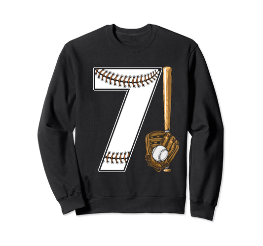 Baseball Birthday 7Th Birthday Party Sweatshirt - Graphic Print Men Women - T-Shirt, Sweatshirt, Hoodie