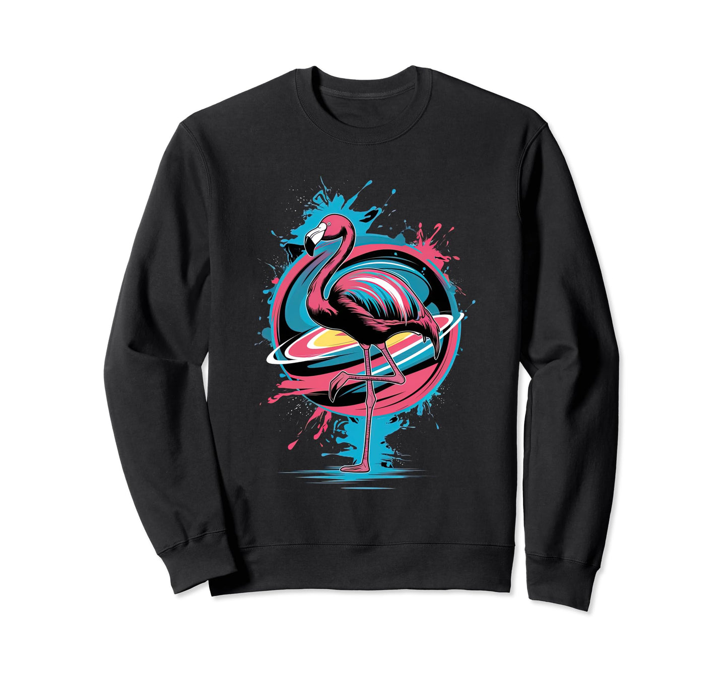 Pop Art Flamingo Paint Dripping Fun Sweatshirt - Graphic Print for Adults - T-Shirt, Sweatshirt, Hoodie