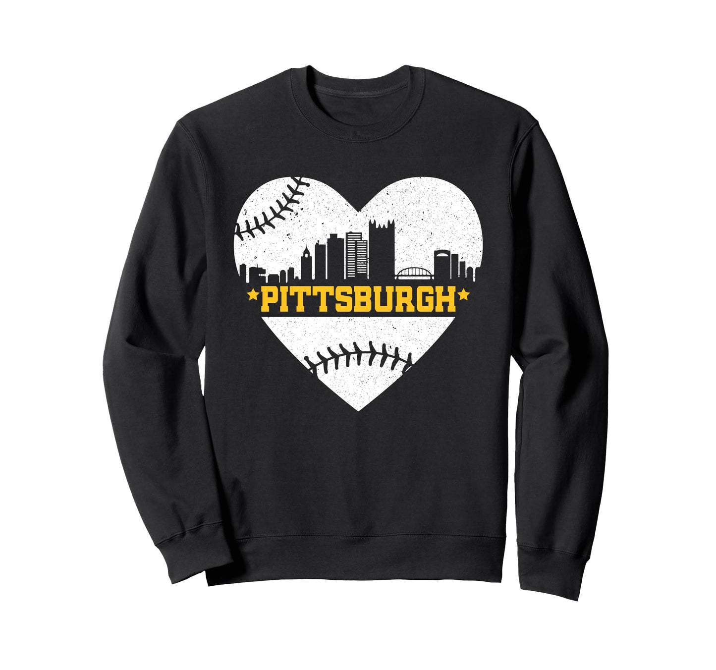 Pittsburgh Lovers Skyline Baseball Sweatshirt - Graphic Print Unisex - T-Shirt, Sweatshirt, Hoodie