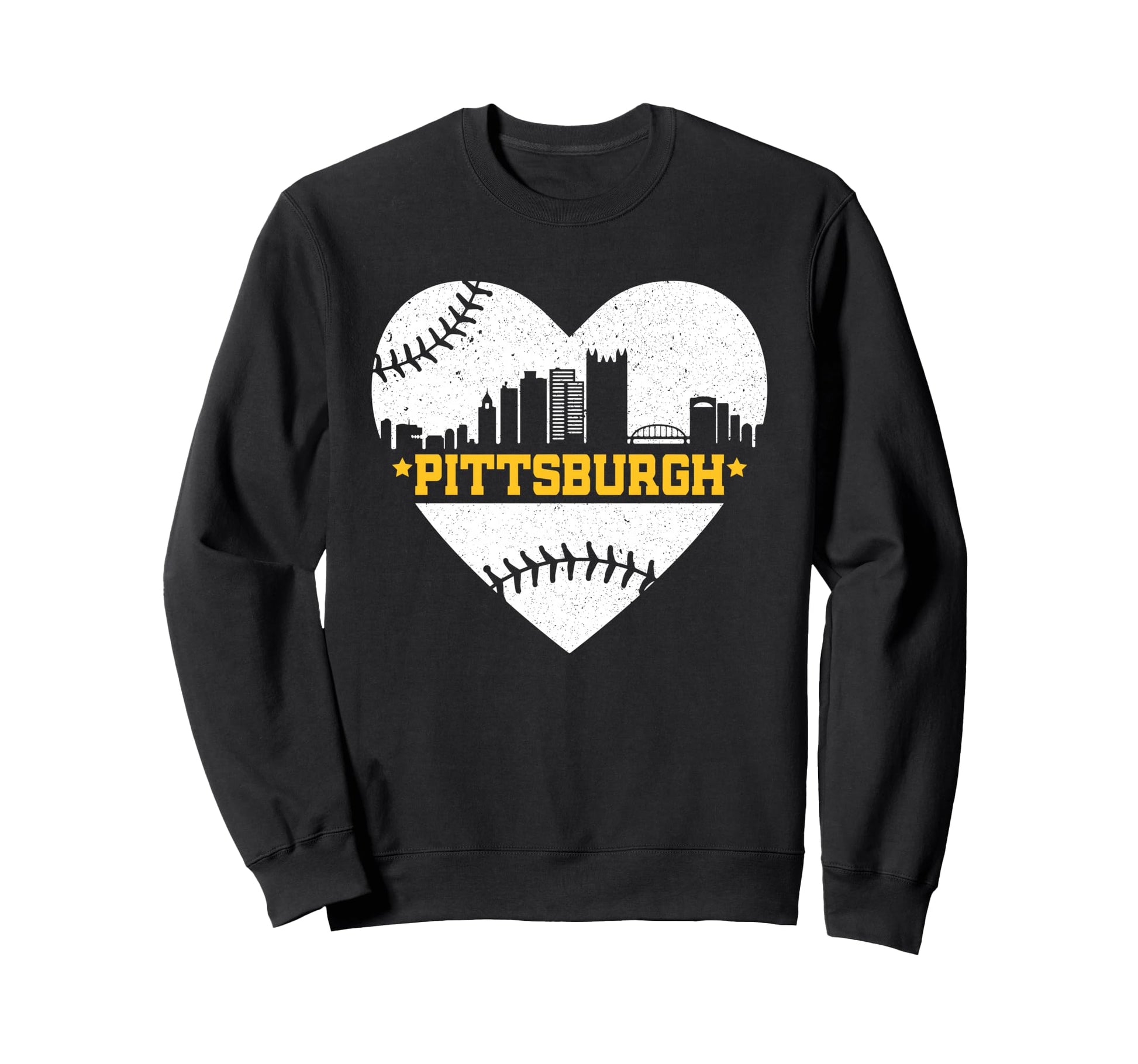 Pittsburgh Lovers Skyline Baseball Sweatshirt - Graphic Print Unisex - T-Shirt, Sweatshirt, Hoodie