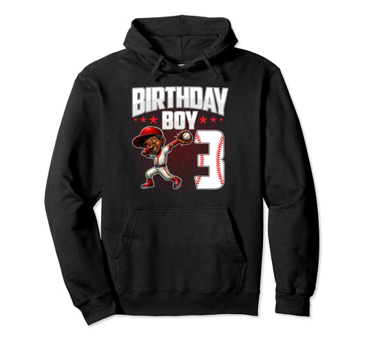 3Rd Birthday Baseball Dabbing 3 Hoodie - Aesthetic Graphic for Adults - T-Shirt, Sweatshirt, Hoodie