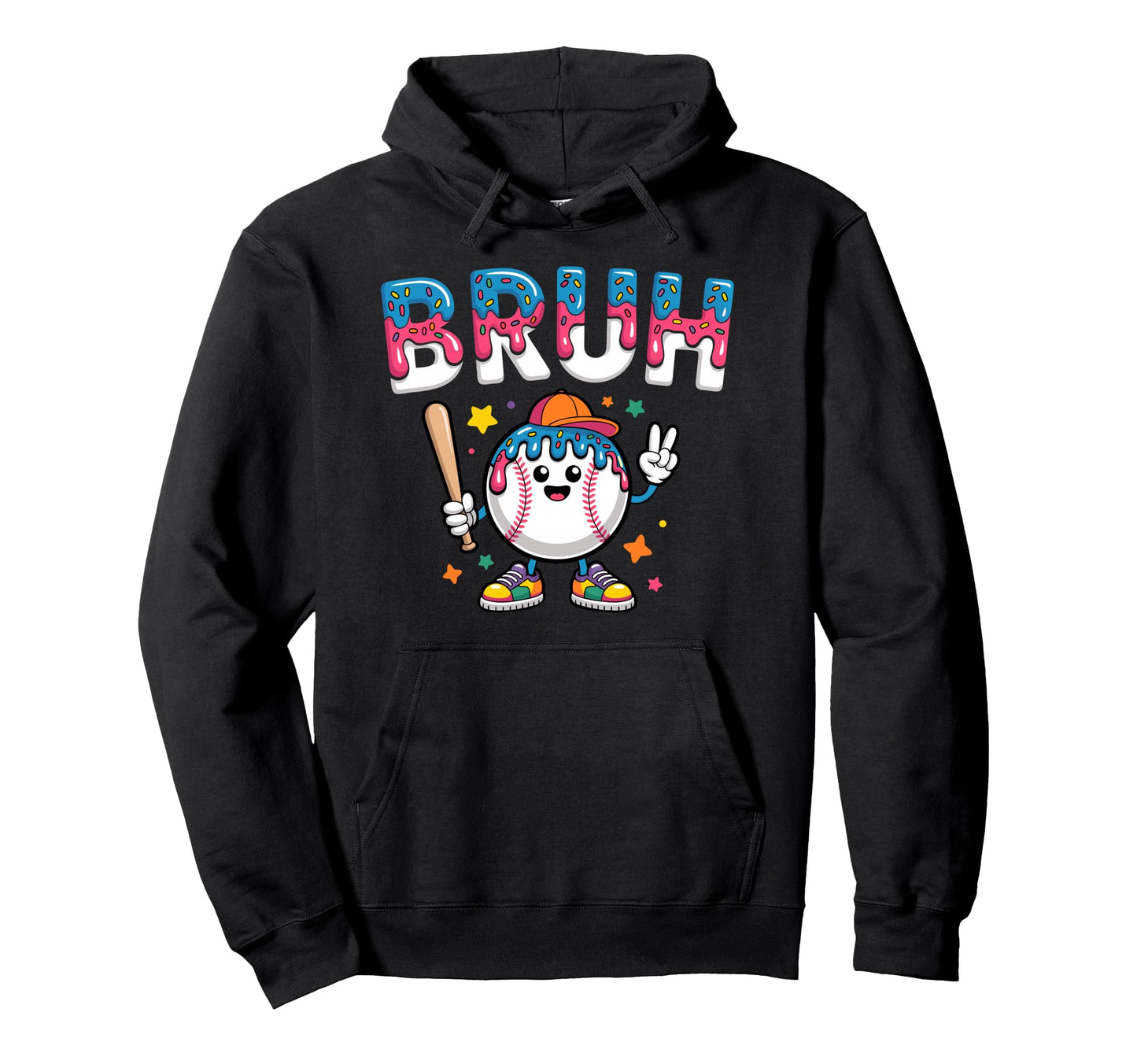 Peace Sign Baseball Lover Bruh Hoodie - Unique Graphic Men Women - T-Shirt, Sweatshirt, Hoodie