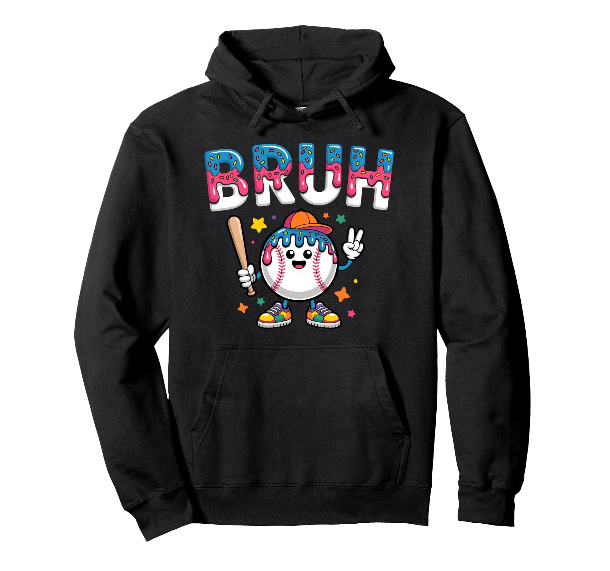 Peace Sign Baseball Lover Bruh Hoodie - Unique Graphic Men Women - T-Shirt, Sweatshirt, Hoodie