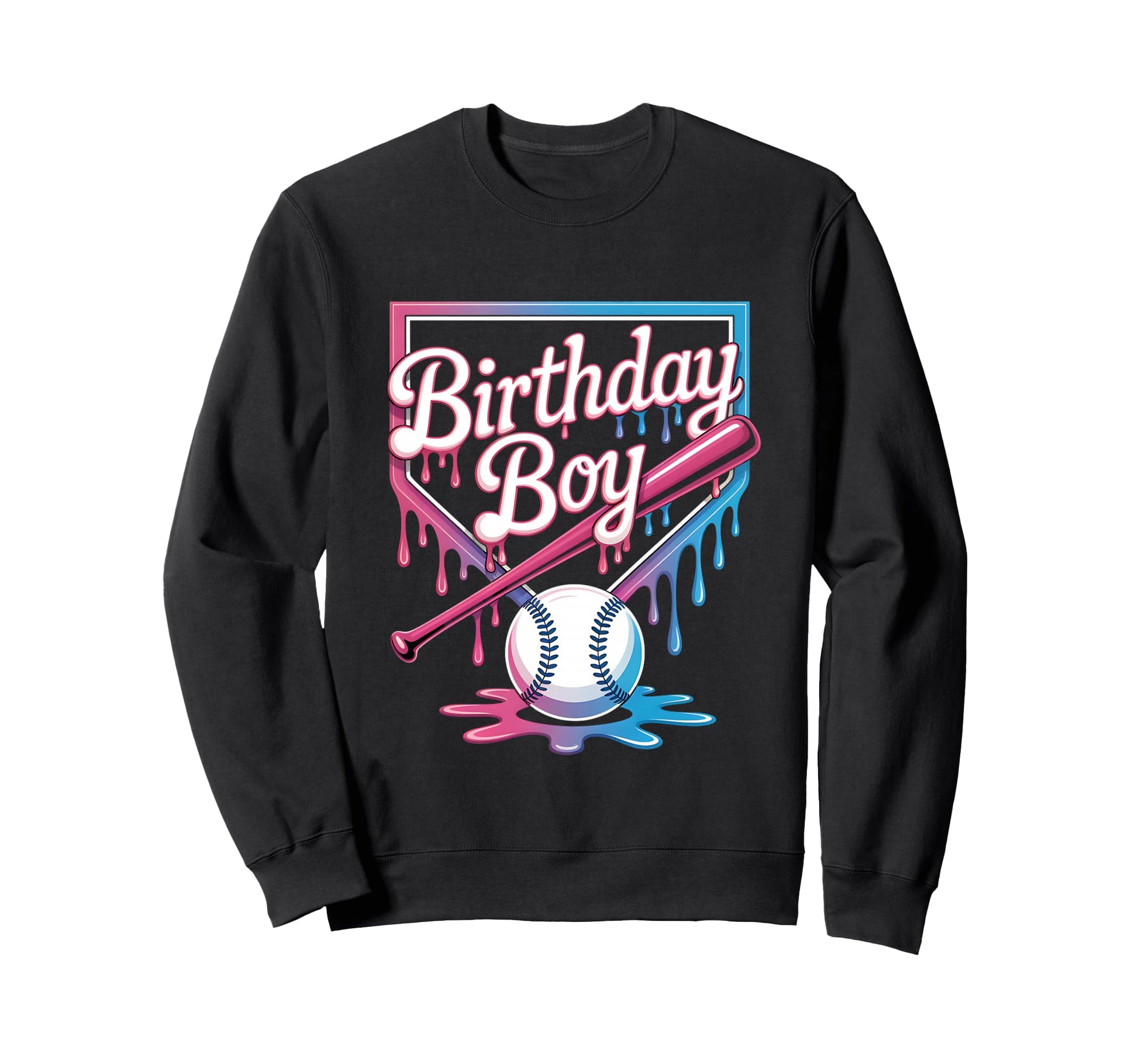 Baseball Player Birthday Party Family Sweatshirt - Unique Graphic Unisex - T-Shirt, Sweatshirt, Hoodie