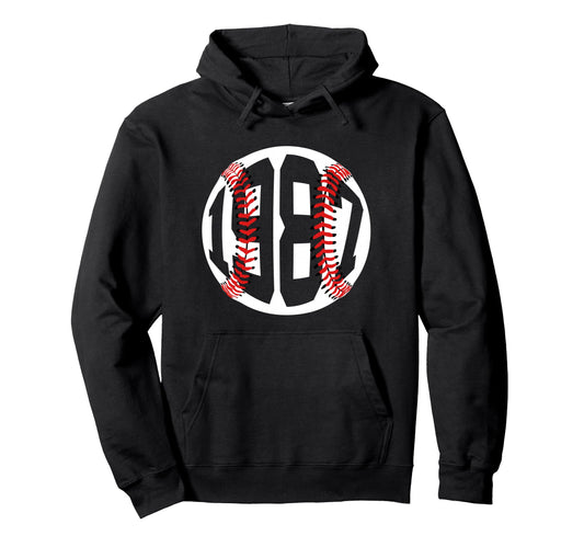 1987 Baseball 39Th Birthday Hoodie - Graphic Print for Adults - T-Shirt, Sweatshirt, Hoodie
