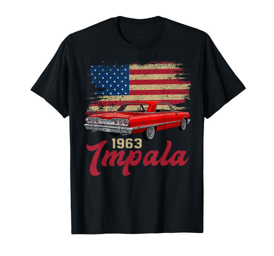 1963 63 Impala Old School Muscle Car T-Shirt - Graphic Print for Adults - T-Shirt, Sweatshirt, Hoodie