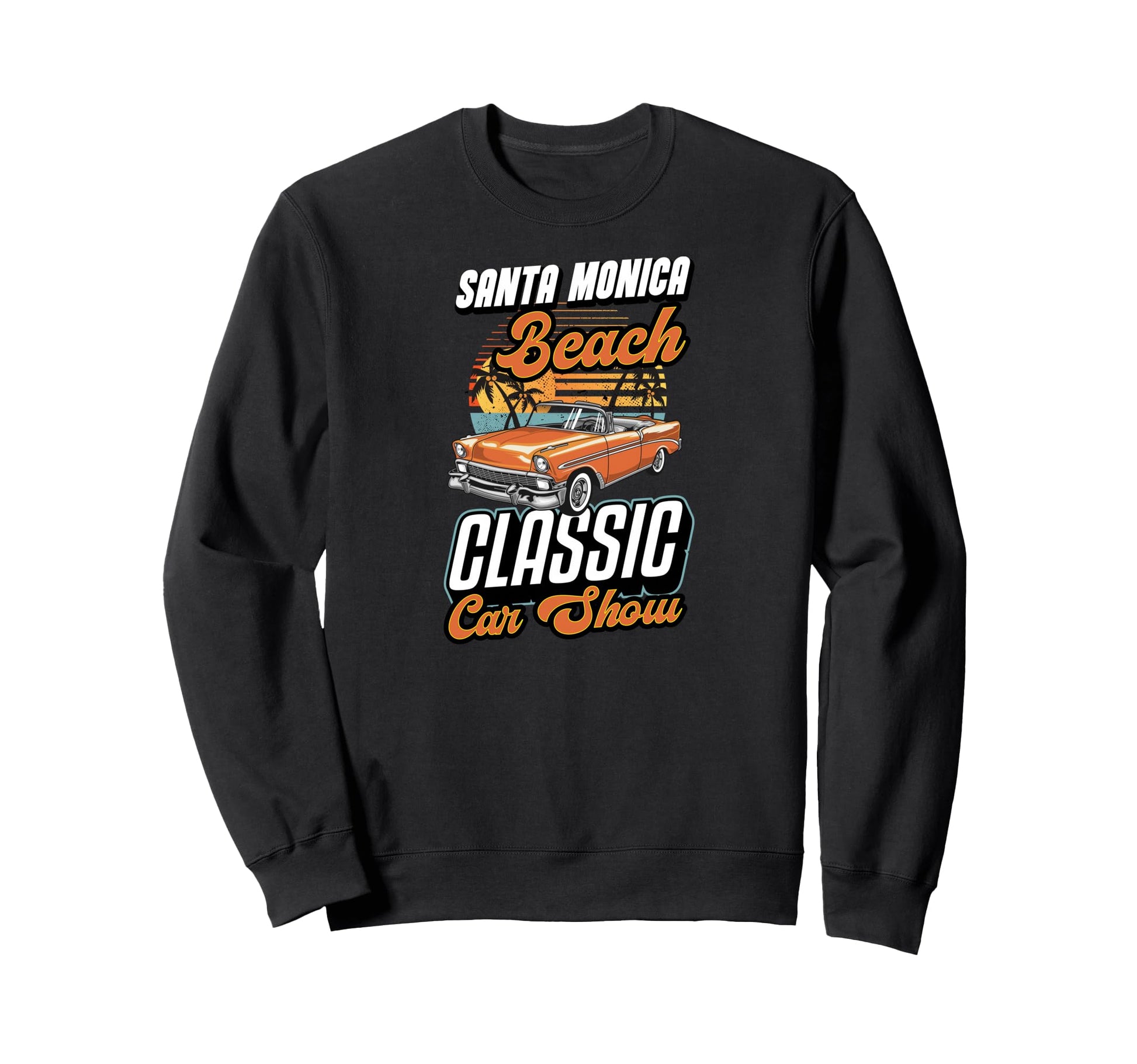 Santa Monica Beach Car Show Sweatshirt - Minimalist Print Men Women - T-Shirt, Sweatshirt, Hoodie