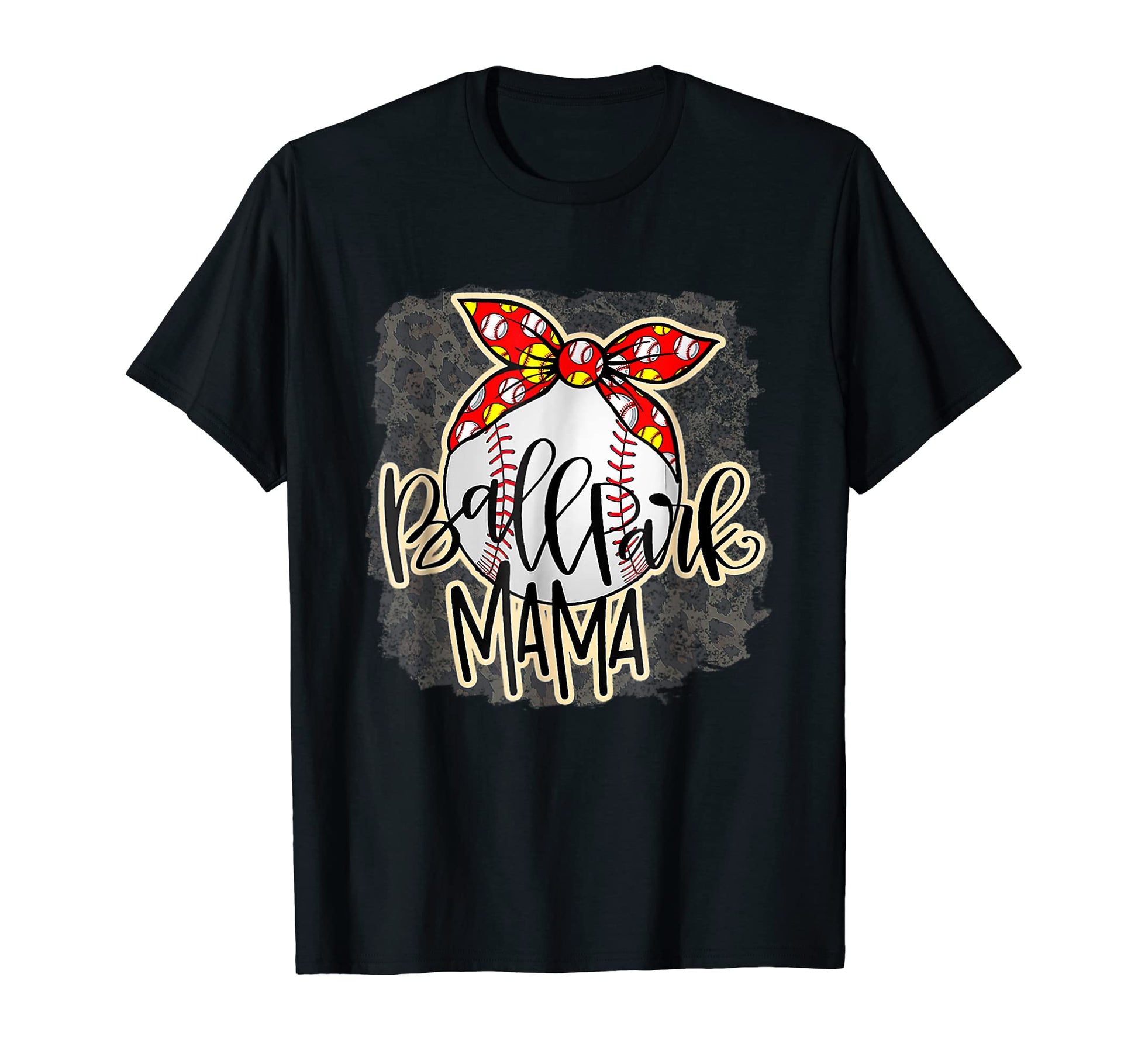 Ballpark Mama Leopard Baseball T-Shirt - Aesthetic Graphic for Adults - T-Shirt, Sweatshirt, Hoodie
