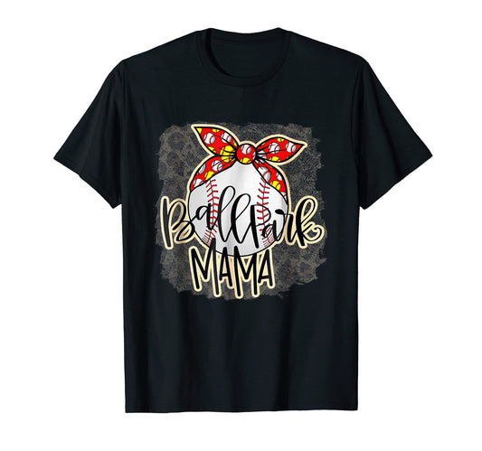 Ballpark Mama Leopard Baseball T-Shirt - Aesthetic Graphic for Adults - T-Shirt, Sweatshirt, Hoodie