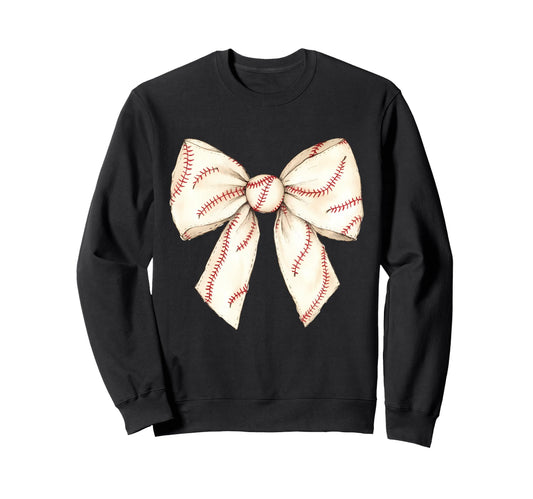 Baseball Coquette Bow Baseball Mom Sweatshirt - Graphic Print for Adults - T-Shirt, Sweatshirt, Hoodie